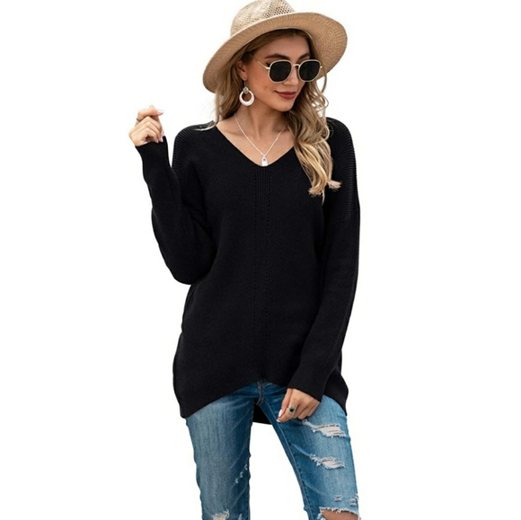 Batwing Sleeve Dolman Ribbed Knit Sweater - Picture 5 of 5